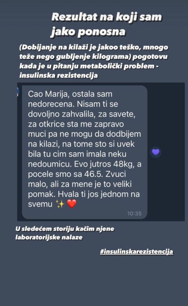 Utisak klijenta o radu sa MM nutrition