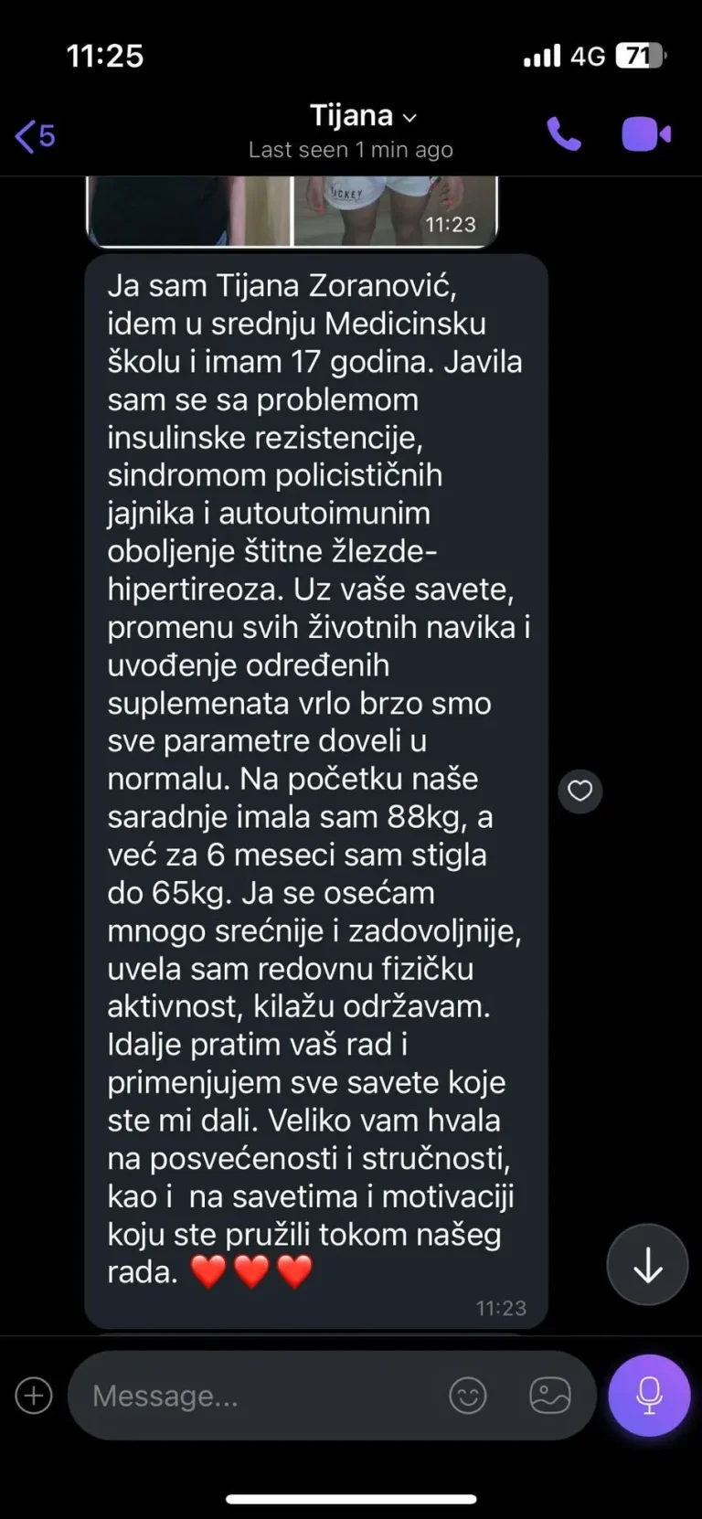 tekst klijenta o planu ishrane